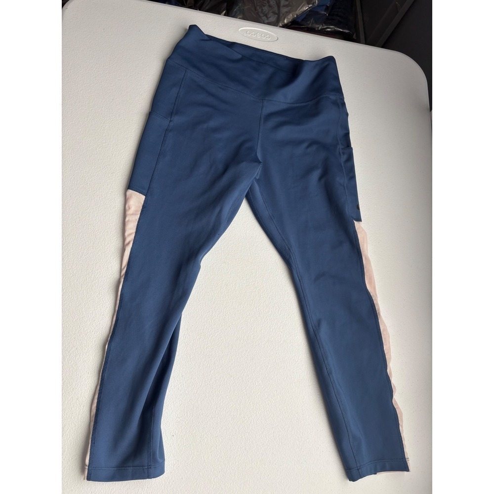 Nike Dri-FIT Women's Medium Navy Blue Pink Athletic Yoga Leggings